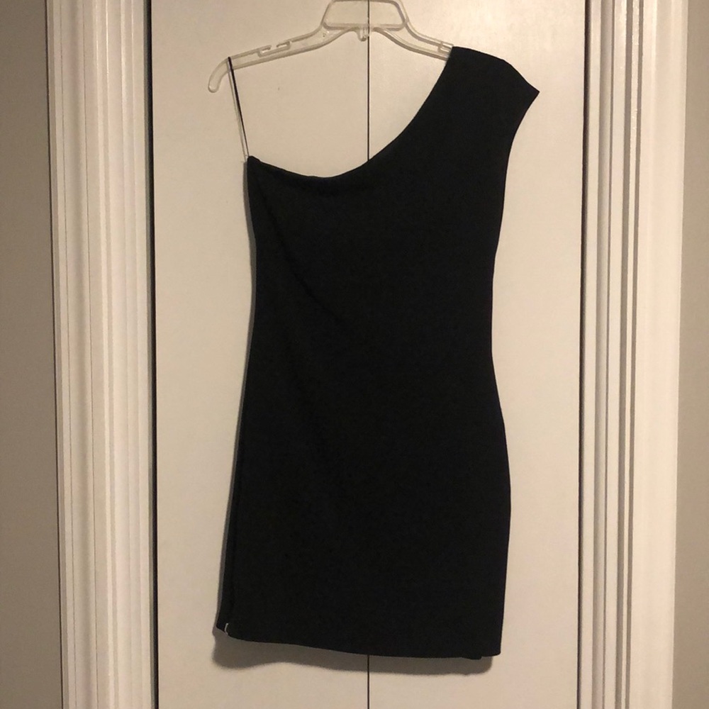 Black one shoulder dress